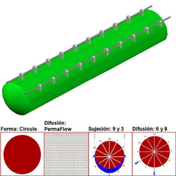 $13975.99 - 44"Ø, 28252 a 42379m3/hr, Difusión PermaFlow, Verde Limón, Sujeción 9 y 3, Difusión 6 y 8, Longitud 10 m., MXAHS-2800, Empaque: 115X115X55 cm, 2.9kg, Envío: 10 Días