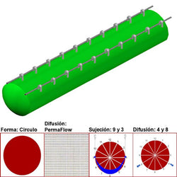 $8031.36 - 26"Ø, 9865 a 14798m3/hr, Difusión PermaFlow, Verde Limón, Sujeción 9 y 3, Difusión 4 y 8,  Longitud 10 m., MXAHS-1502, Empaque: 70X70X55 cm, 2.0kg, Envío: 10 Días