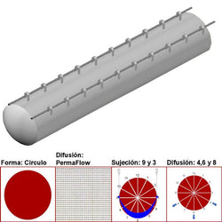$18870.55 - 64"Ø, 59774 a 89661m3/hr, Difusión PermaFlow, Transparente, Sujeción 9 y 3, Difusión  4,6 y 8, Longitud 10 m., MXAHS-4200, Empaque: 165X165X55 cm, 3.9kg, Envío: 10 Días