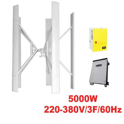 $438659.02 - Generador 5000W, 380V, Vientos de 2 a 35m/s, 5 Aspas, -40°C a 80°C, Comtrolador 5Kw, 380V, Inversor 5Kw, 220-380V, 3F, 60Hz, On Grid., MXLUK-001, Empaque: 365X405X365 cm, 88kg, Envío: 20 Días