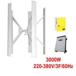 $280423.60 - Generador 3000W, 380V, Vientos de 2 a 35m/s, 5 Aspas, -40°C a 80°C, Controlador 3Kw, 380V, Inversor 3Kw, 220-380V, 3F, 60Hz, On Grid. , MXFAK-001, Empaque: 290X305X290 cm, 75kg, Envío: 20 Días