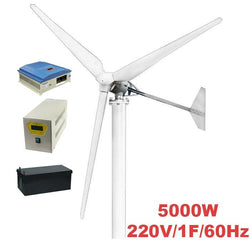 $624340.84 - Generador 5000W, 220V, Vientos de 2.5 a 45m/s, 3 Aspas, -40°C a 80°C, Controlador 5Kw, 220V, Inversor 5Kw, 220V, 1F, 60Hz, Bateria 24V, 400Ah, Torre 4M, Off Grid., MXURK-001, Empaque: 34X148X34 cm, 559kg, Envío: 20 Días