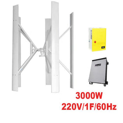 $261204.71 - Generador 3000W, 220V, Vientos de 2 a 35m/s, 5 Aspas, -40°C a 80°C, Controlador 3Kw, 220V, Inversor 3Kw, 220V, 1F, 60Hz, On Grid., MXBLK-001, Empaque: 290X305X290 cm, 75kg, Envío: 20 Días