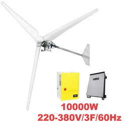 $474276.07 - Generador 10000W, 380V, Vientos de 3 a 45m/s , 3 Aspas, -40°C a 80°C, Controlador 10Kw, 380V Inversor 10Kw, 220-380V, 3F, 60Hz, On Grid, MXPWK-001, Empaque: 39X153X39 cm, 550kg, Envío: 20 Días