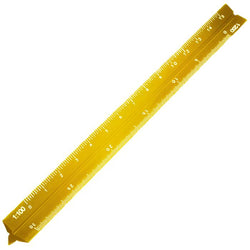 $182.81 - 1Pza, Amarillo, 15cm, 6 Escalas, 1:100, 1:200, 1:300, 1:400, 1:500, 1:600, Aluminio, Escala Alta., MXISW-001, Empaque: 16X 2X 2 cm, 0.01kg, Envío: 0 Días