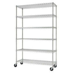 $6418.15 - 1 Rack, 6 Repisas, 4 Ruedas, Peso por repisa 60kg, Acero Cromado., MXETS-001, Empaque: 183X122X46 cm, 21kg, Envío: 0 Días