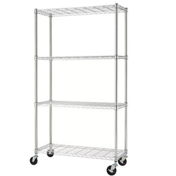 $2885.42 - 1Pza, 4 Repisas, 4 Ruedas, Peso por repisa 50kg, Acero Cromado, MXETA-001, Empaque: 135X91X35 cm, 14kg, Envío: 0 Días