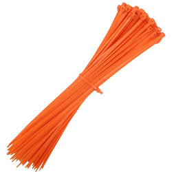 $134.58 - 1Paq, 100Pzas, 20cm, 2.5mm, Naranja, Nailon, A prueba de Ácidos, Autoextinguible., MXZCO-001, Empaque: 10X 25X 4 cm, 0.04kg, Envío: 0 Días