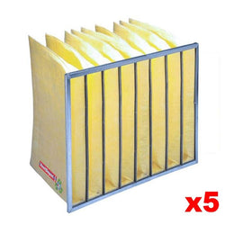 $26287.01 - 5Pzas, 24x24x36", MERV 14, Eficiencia: 80 a 85% a 30 mic, 4310m³/hr a 1mmcda, 8bolsas,reusable, MXBAP-215, Empaque: 65X65X50 cm, 0.700kg, Envío: 10 Días