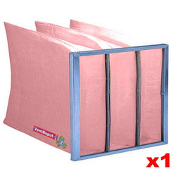 $2155.55 - 1Pza, 24x24x36", MERV 12, Eficiencia 90 a 95% a 30 mic, 1616m³/hr a 1mmcda, 3bolsas, reusable., MXJFX-052, Empaque: 65X65X10 cm, 0.700kg, Envío: 10 Días