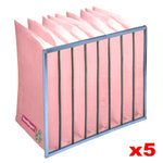 $23246.94 - 5Pzas, 24x24x36", MERV 12, Eficiencia 90 a 95% a 30 mic, 4310m³/hr a 1mmcda, 8 bolsas, reusable., MXJFX-215, Empaque: 65X35X50 cm, 0.700kg, Envío: 10 Días