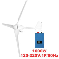 $64721.68 - Generador 1000W, 24V, Vientos de 2.5 a 40 m/s, 3 Aspas, -40°C a 80°C, Inversor 120V, 1F, 60Hz, On Grid, MXINK-001, Empaque: 131X39X29 cm, 31kg, Envío: 20 Días