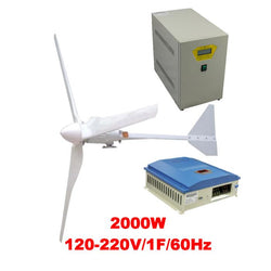 $127464.88 - Generador 2000W, 48V, Vientos de 3 a 45m/s, 3 Aspas, -40°C a 80°C, Controlador 2000W, 48V, Inversor 2000W, 120V, 1F, 60Hz, Off Grid., MXSPA-001, Empaque: 60X138X35 cm, 55kg, Envío: 20 Días