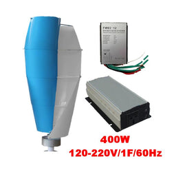 $42111.16 - Generador 400W, 24V, Vientos de 3 a 45m/s, 3 Aspas, -40°C a 80°C, Controlador 400W, 24V, Inversor 400W, 120V, 1F, 60Hz, Off Grid., MXEAR-001, Empaque: 40X140X40 cm, 21kg, Envío: 30 Días