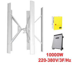 $699877.88 - Generador 10000W, 380V, Vientos de 2 a 35m/s, 5 Aspas, -40°C a 80°C, Controlador 10Kw, 380W, Inversor 10Kw, 220-380V, 3F, 60Hz, On Grid., MXUTK-001, Empaque: 585X605X585 cm, 100kg, Envío: 20 Días