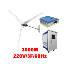 $371006.10 - 3000 W, 96-220V, 3f, 60Hz, vientos hasta 162 km/hr, 3 Aspas, -40°C a 80°C, Off Grid, MXUKX-001, Empaque: 29X143X29 cm, 370kg, Envío: 20 Días