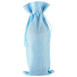 $62.13 - 1Pza, Azul Cielo, 15x35cm, Lino, Bolsa de Botella., MXKTE-001, Empaque: 16X36X1 cm, 0.01kg, Envío: 0 Días
