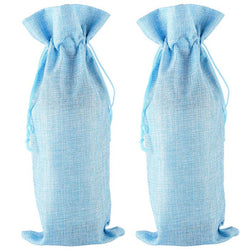 $135.67 - 2Pzas, Azul Cielo, 15x35cm, Lino, Bolsa de Botella., MXKTE-002, Empaque: 16X36X1 cm, 0.01kg, Envío: 0 Días