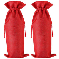 $109.27 - 2Pzas, Rojo, 15x35cm, Lino, Bolsa de Botella., MXRNV-002, Empaque: 16X36X1 cm, 0.01kg, Envío: 0 Días