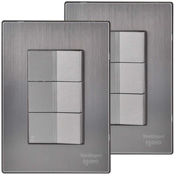 $181.79 - 2Pzas, Apagadorx2/Apagador Escalera, 125-250VCA, 10A, 50/60Hz, Plateado, Acero Inoxidable/PC., MXIIA-002, Empaque: 9X14X12 cm, 0.180kg, Envío: 0 Días