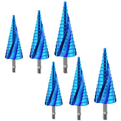 $1771.91 - 2Kits, 2pzs No.4 al 12,20,32, Azul, Acero, Broca Escalonada Cónica Espiral, MXBBB-002, Empaque: 8X8X8 cm, 0.188kg, Envío: 0 Días