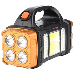 $387.49 - 1Pza, Negro/Oro, 20-50m LED, 4LED Frontal, 2LED Lateral, 2COB., MXVIO-001, Empaque: 12X7X8 cm, 0.26kg, Envío: 0 Días