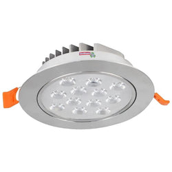 $11074.75 - 25 pzas, Ducto Ø 9.5cm, 960lm,  6000K, 12W, Blanco Frío, Apert.120°, 20 IP, Aluminio Níquel Satín., MXAMH-032, Empaque: 500X150X500 cm, 5.0kg, Envío: 6 Días