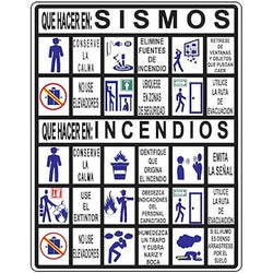 $451.42 - 60x73 cm, De Evacuación, Que hacer en sismos e incendios, Fotoluminicente, MXPDE-010, Empaque: 60X73X1 cm, 0.42kg, Envío: 0 Días