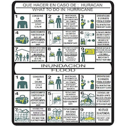 $138.98 - 60x73 cm, De Evacuación, Que hacer en caso de huracán, Fotoluminicente, MXPDE-012, Empaque: 30X20X1 cm, 0.12kg, Envío: 6 Días