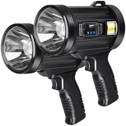 $2333.04 - 2Pzas, 1 LED P90, 25 LED COB, 900000lm, 800m, 10000mAh., MXTOU-002, Empaque: 24X17X22 cm, 1.160kg, Envío: 20 Días