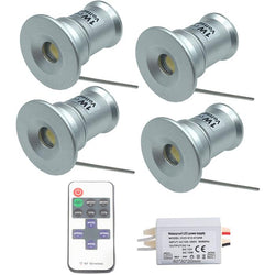 $747.08 - 4x1W, 12V, Luz 6000K, LED de 120°, 4 Focos, 1 Control, 1 Regulador, Silver., MXIMS-002, Empaque: 7X 5X 7 cm, 0.048kg, Envío: 0 Días