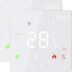 $2834.96 - 2Pzas, LCD, Blanco, Temp 5°C a 60°C, CA 90-240V, Suelo Radiante, WiFi 2.4GHz, Bluetooth 5.0., MXEHB-002, Empaque: 11X14X10 cm, 0.6kg, Envío: 0 Días