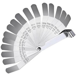 $213.39 - 1Pza, 16 Hojas, 0.008~0.020"/0.127~0.508mm, Métrica e Imperial, Plateado, Acero Inoxidable., MXPES-001, Empaque: 13X2X4 cm, 0.070kg, Envío: 15 Días