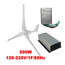 $35210.50 - Generador 500W, 24V, Vientos de 3 a 45m/s, 3 Aspas, -40°C a 80°C, Controlador 500W, 24V, Inversor 500W, 120-220V, 1F, 60Hz, Off Grid., MXOLO-001, Empaque: 22X98X40 cm, 20kg, Envío:  Días