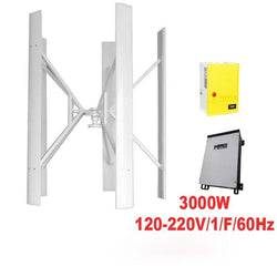 $279015.97 - Generacion 3000W, 220V, Vientos de 2 a 35 m/s, 5 Aspas, -40°C a 80°C, Controlador 3Kw, 220V, Inversor 3Kw, 120-220V, 1F, 60Hz, On Grid, MXSEK-001, Empaque: 290X305X290 cm, 75kg, Envío: 20 Días