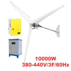 $447194.10 - Generador 10000W, 380V, Vientos de 3 a 45 m/s, 3 Aspas, -40°C a 80°C, Controlador 10Kw, 380V, Inveror 10Kw, 380-440V, 3F, 60Hz, On Grid, MXSIK-001, Empaque: 39X153X39 cm, 500kg, Envío: 20 Días