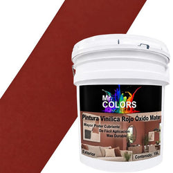 $1078.67 - 1Pza, 19L, Pintura Vinílica Mate, Exterior, Secado 30 min, Color Rojo Óxido., MXOXZ-001, Empaque: 27X37X30 cm, 27kg, Envío: 0 Días