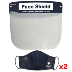 $527.67 - Kit 2 pzs, Careta y Cubrebocas, Navy Blue, Non Woven Polipropileno, Lavable. , MXASH-002, Empaque: 34X27X1 cm, 0.1kg, Envío: 0 Días