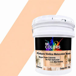 $1078.67 - 1Pza, 19L, Pintura Vinílica Mate, Exterior, Secado 30 min, Color Melocotón., MXPNW-001, Empaque: 27X37X30 cm, 27kg, Envío: 0 Días