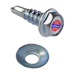 $17.75 - 1Pza, #14, 6.3mmØ, Long:3/4", Dado 1/4", Cabeza Hexagonal, con Rondana Cónica Galvanizada, Punta: Broca, MXCWH-001, Empaque: 2X1X1 cm, 0.0065kg, Envío: 10 Días