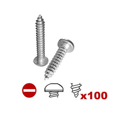 $81.25 - 100Pzs, #8, 4.2mmØ, Long: 1"/25.4mm, Cab.Redonda,Ent.Slotted,Punta:Pija., MXLAT-006, Empaque: 8X8X10 cm, 0.3kg, Envío: 8 Días