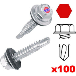 $471.46 - 100Pzas, #14, 6.3mmØ, Long:3", Dado 1.5/8”, Cabeza Hexagonal, con Rondana de Neopreno, Punta: Broca, MXWSX-032, Empaque: 5X7X10 cm, 2.04kg, Envío: 10 Días