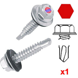 $20.32 - 1Pza, #14, 6.3mmØ, Long:3", Dado 1.5/8”, Cabeza Hexagonal, con Rondana de Neopreno, Punta: Broca, MXWSX-031, Empaque: 1X1X1 cm, 0.02kg, Envío: 10 Días