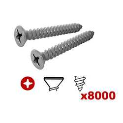 $3957.78 - 8000Pzs, #12, 5.5mmØ, Long: 1/2"/12.7mm, Cab.Flat,Ent.Phillips,Punta:Pija., MXPPF-124, Empaque: 18X24X35 cm, 24kg, Envío: 8 Días