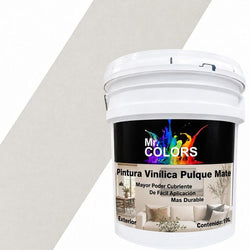 $1078.67 - 1Pza, 19L, Pintura Vinílica Mate, Exterior, Secado 30 min, Color Pulque., MXPQL-001, Empaque: 27X37X30 cm, 27kg, Envío: 0 Días