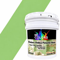$1078.67 - 1Pza, 19L, Pintura Vinílica Mate, Exterior, Secado 30 min, Color Pistache., MXPHZ-001, Empaque: 27X37X30 cm, 27kg, Envío: 0 Días