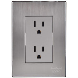 $72.96 - 1Pza, Contacto Duplex, 125-250VCA, 15A, 50/60Hz, Plateado, Acero Inoxidable/PC., MXINU-001, Empaque: 9X14X6 cm, 0.060kg, Envío: 15 Días