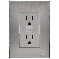 $310.11 - 1Pza, Contacto Duplex Falla Tierra, 125-250VCA, 15A, 50/60Hz, Plateado, Acero Inoxidable/PC., MXIIF-001, Empaque: 9X14X6 cm, 0.150kg, Envío: 0 Días