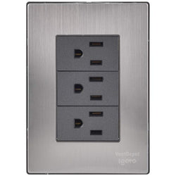 $93.58 - 1Pza, Contactox3, 125-250VCA, 15A, 50/60Hz, Plateado/Oxford, Acero Inoxidable/PC., MXIOR-001, Empaque: 9X14X6 cm, 0.090kg, Envío: 0 Días