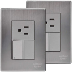 $152.06 - 2Pzas, Contacto/Apagador Escalera, 125-250VCA, 10/15A, 50/60Hz, Plateado, Acero Inoxidable/PC., MXIOV-002, Empaque: 9X14X12 cm, 0.180kg, Envío: 0 Días
